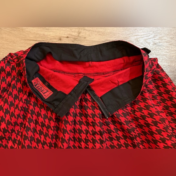 Tripp NYC by Daang Goodman Houndstooth Pleated Skater Skirt Belt Detail Size 14 - Picture 11 of 13